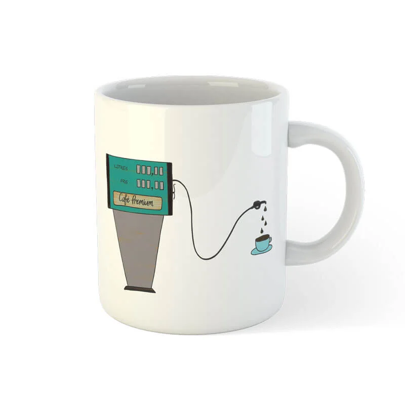 Mug "Carburant du matin" années 80
