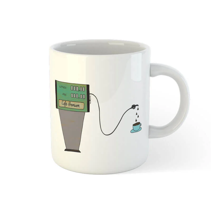 Mug "Carburant du matin" années 80