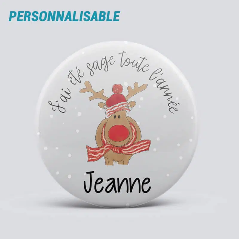 Badge renne enfant sage avec prénom – Image 2